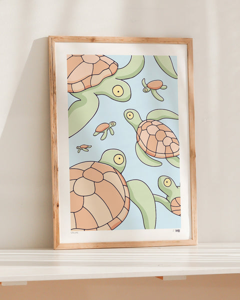 Turtle Party Art Print