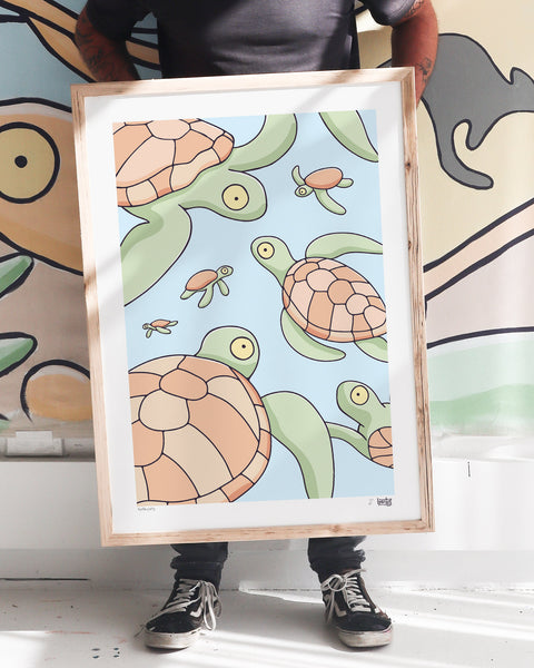 Turtle Party Art Print