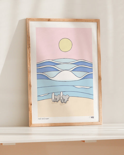 Create Your Own Surfing Koala Family Print