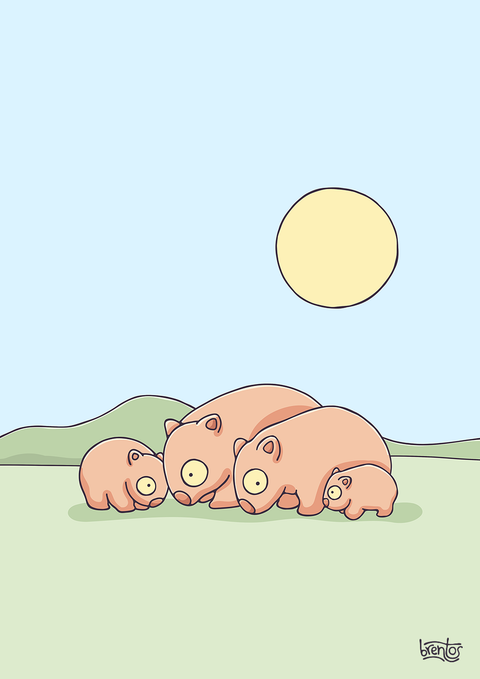 Create Your Own Wombat Family Print