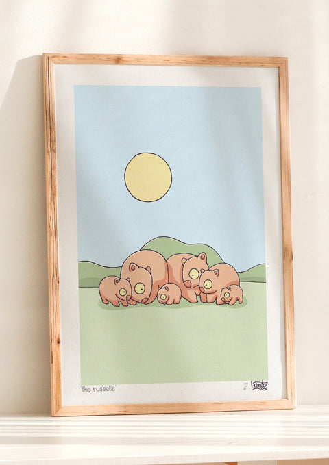 Create Your Own Wombat Family Print