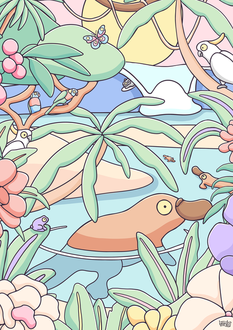 Platy Paradise Art Print