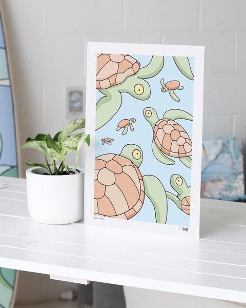 Turtle Party Art Print