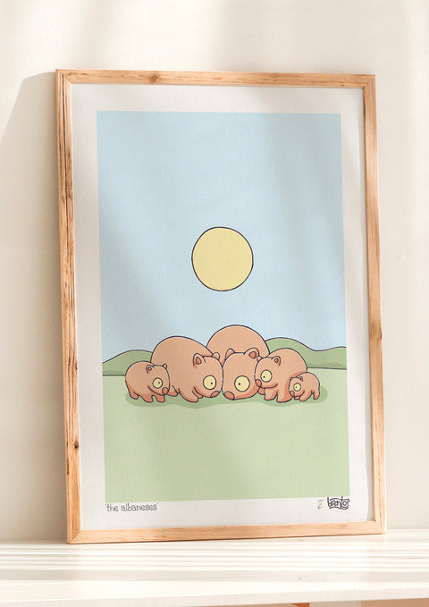 Create Your Own Wombat Family Print